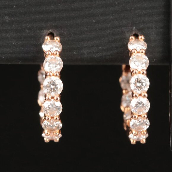 Tiffany & Co. Jewelry - Tiffany & Co. 18K Rose Gold 1.51 CTW Inside-Out Hoop Diamond Earrings